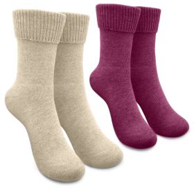 Tirol Socks Damen Merino Hellbeige/Fuchsia Gr.35-38"
