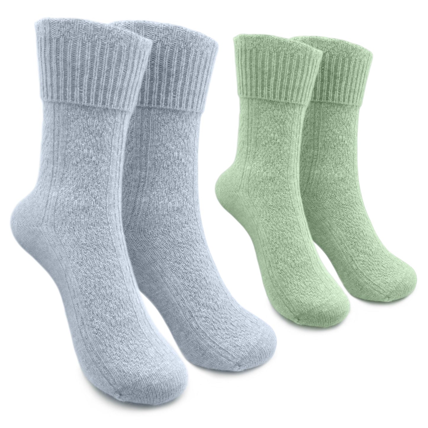 Tirol Scks Kaschmir Damen Blau/Grün Gr. 35-38"