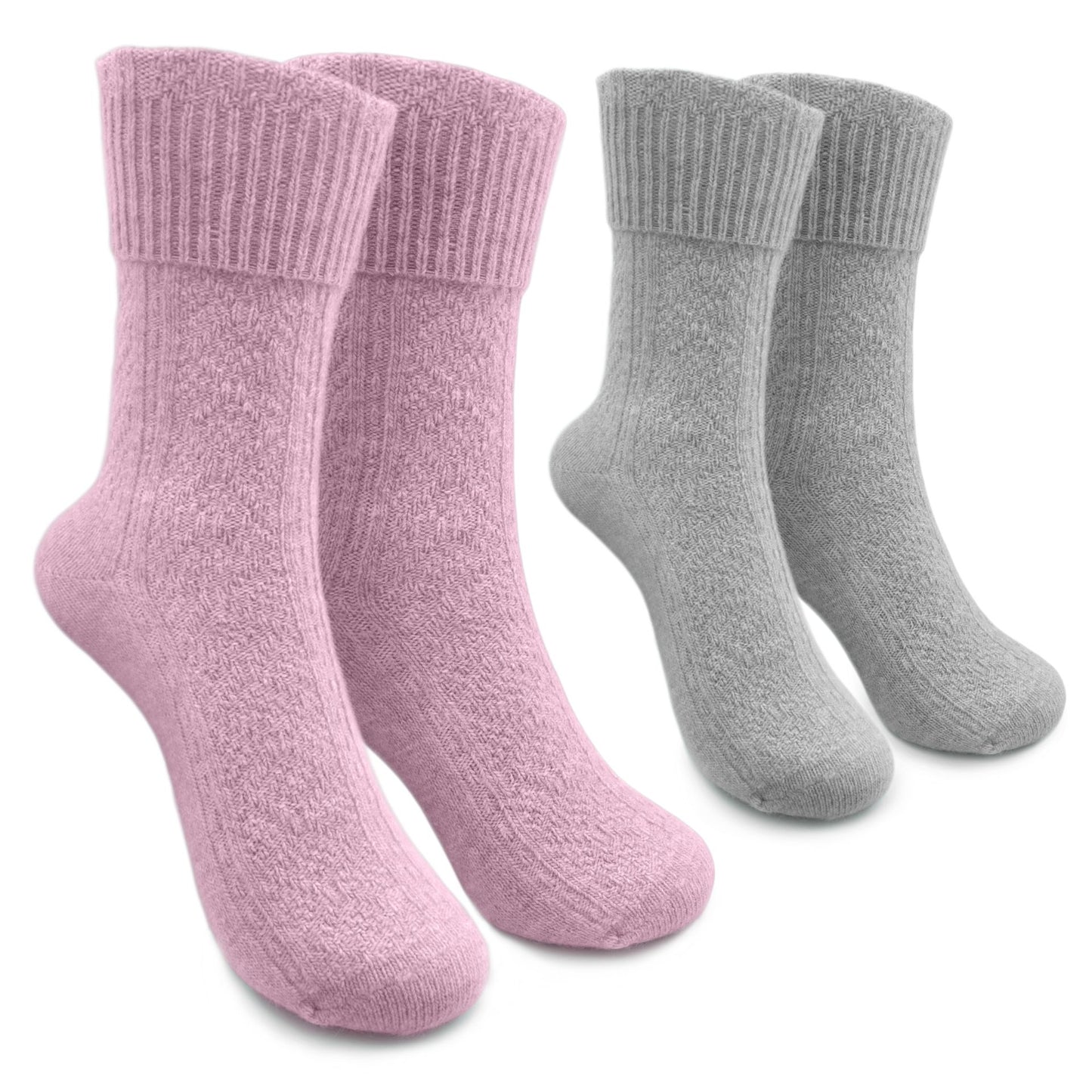 Tirol Socks Kaschmir Damen Altrosa/Grau Gr. 35-38"