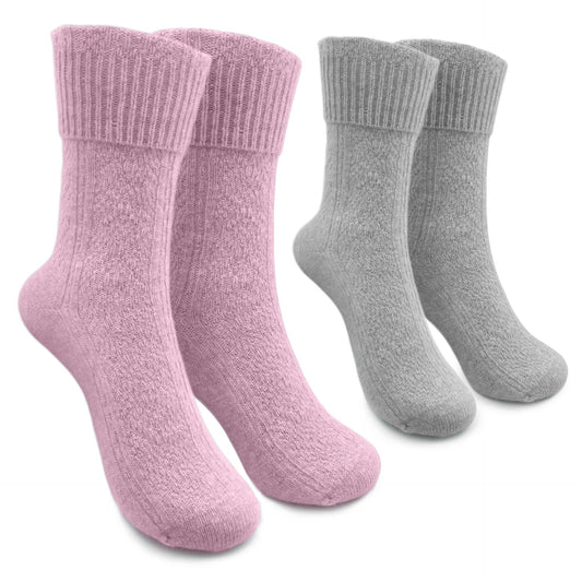 Tirol Socks Kaschmir Damen Altrosa/Grau Gr. 35-38"