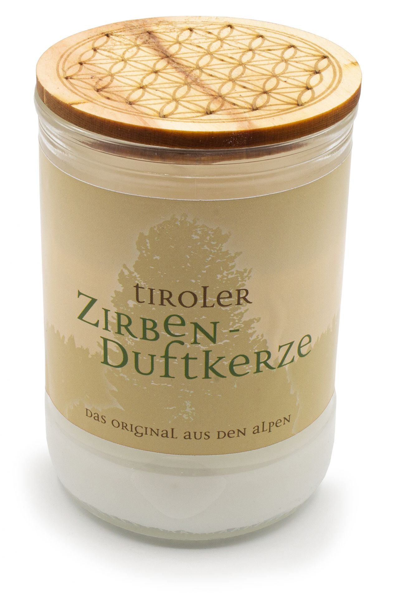 Zirben-Duftkerze - Blume des Lebens