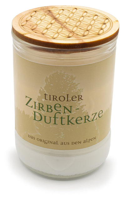 Zirben-Duftkerze - Blume des Lebens