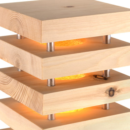 Zirben Nachttischlampe 12,5 x 12,5 x 26 cm