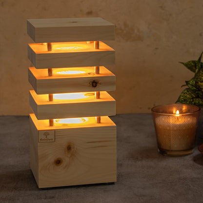 Zirben Nachttischlampe 12,5 x 12,5 x 26 cm