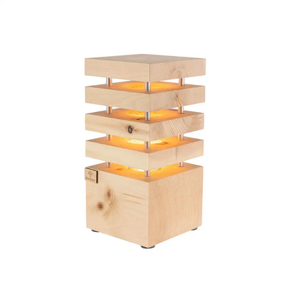 Zirben Nachttischlampe 12,5 x 12,5 x 26 cm