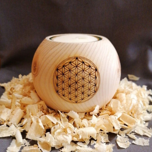 Zirbenteelicht Blume des Lebens