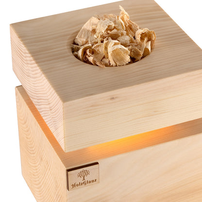 Zirben Duftzwerg inkl. 1 Sack Zirbenspäne 12,5 x 12,5 x 16,5 cm