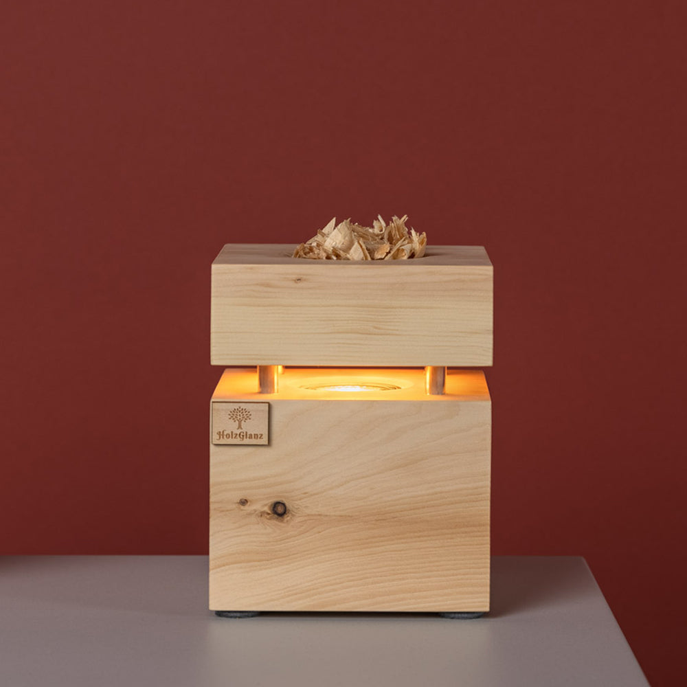 Zirben Duftzwerg inkl. 1 Sack Zirbenspäne 12,5 x 12,5 x 16,5 cm